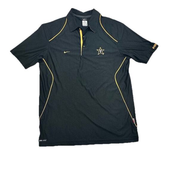 Nike Polo Mens XL DRI-FIT NCAA Vanderbilt Commodores Black - Picture 1 of 7